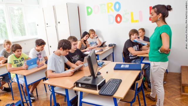 The iPad has turn a training apparatus in many classrooms. Here it's being used by students in Dubrovnik, Croatia, in 2012. 