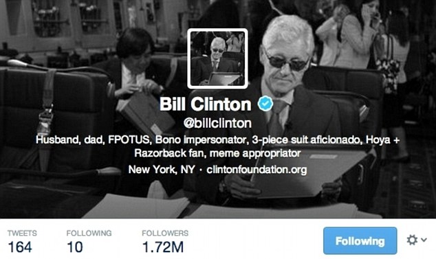 Bill Clinton's Twitter page