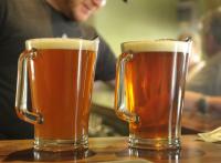 FILE -- Two beers during a Mountain Toad Brewing in Golden, Colorado. 