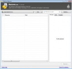 Recuva Main Screen