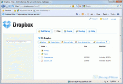Dropbox screen