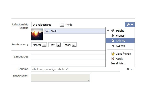 Change Facebook attribute status