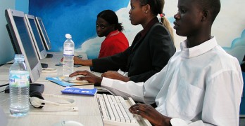 Internet cafe in Kampala
